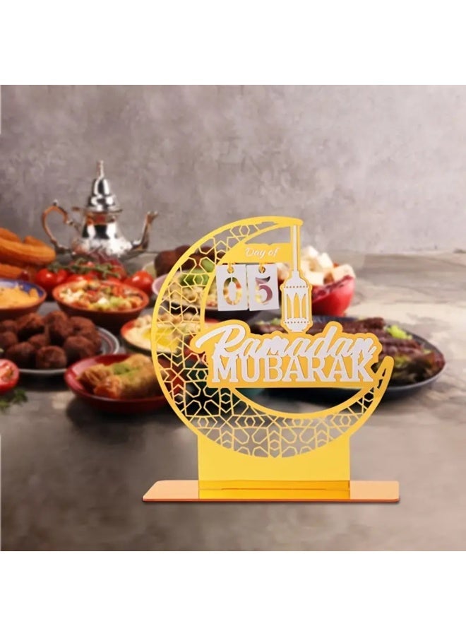 زينة طاولة أكريليك لعد تنازلي لرمضان – تقويم مكتبي إسلامي لرمضان مبارك - Image 2